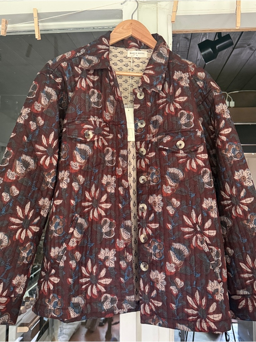 Maison Hotel Quilted Floral Jacket NWT